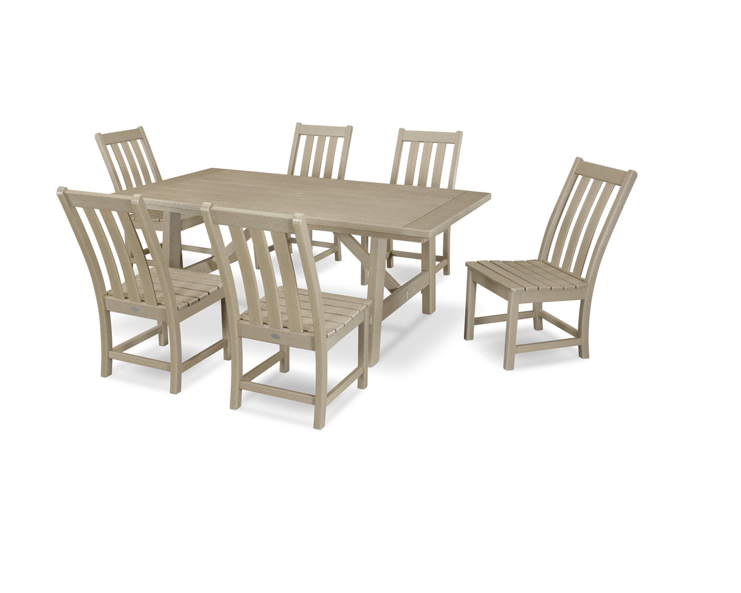 POLYWOOD® Vineyard 7-Piece Rustic Farmhouse Side Chair Dining Set