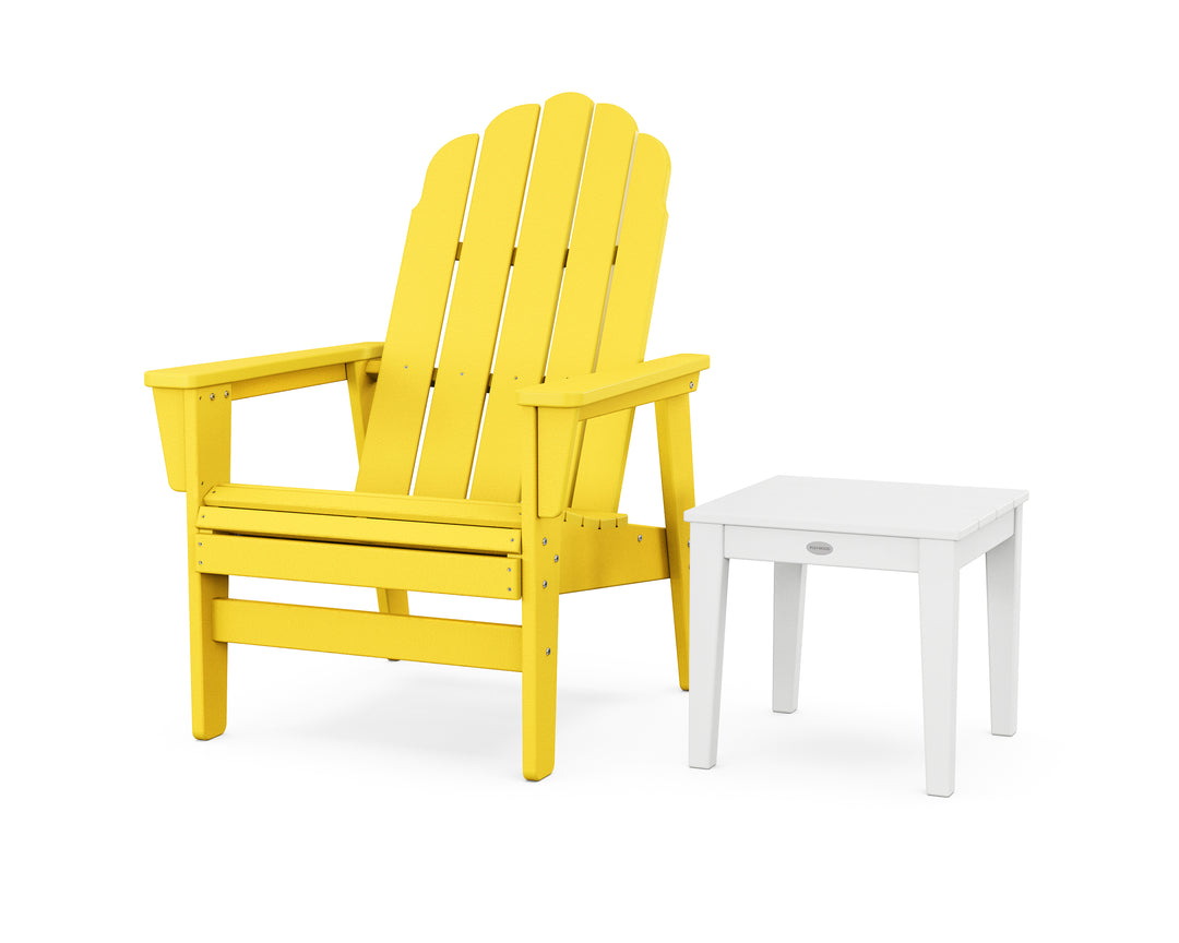 POLYWOOD® Vineyard Grand Upright Adirondack Chair with Side Table