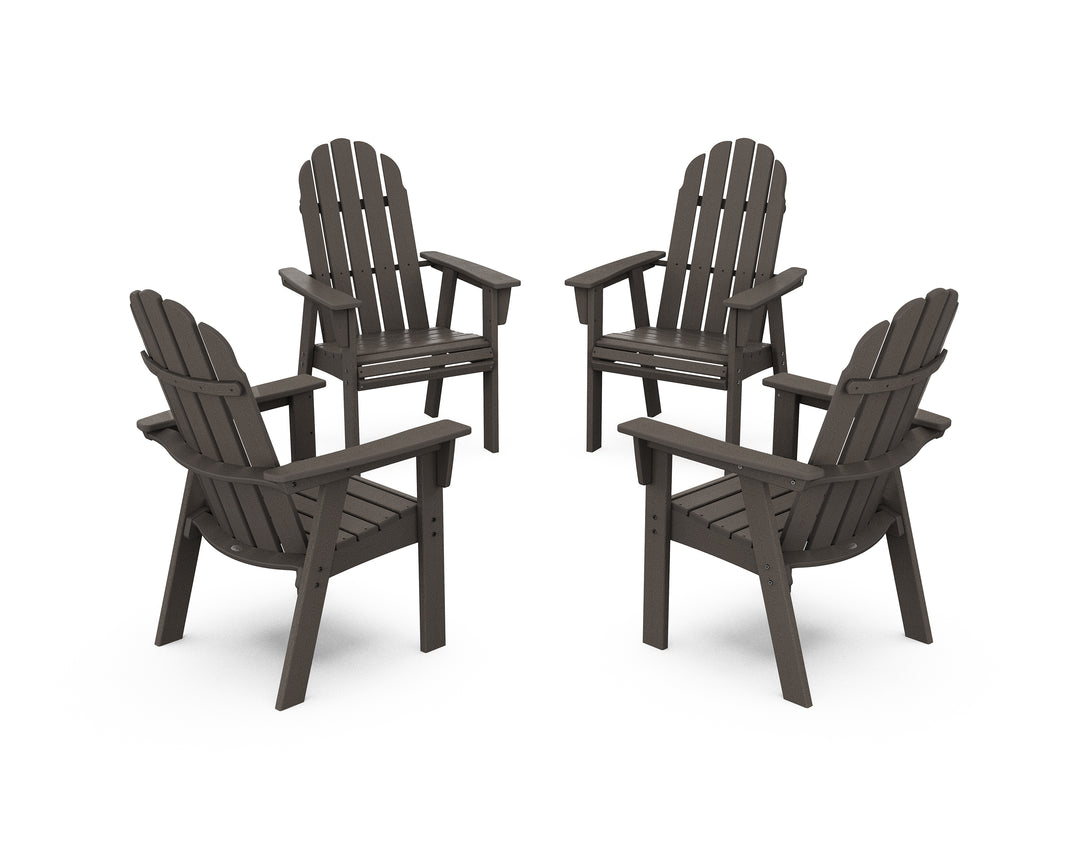 POLYWOOD® Vineyard 4-Piece Curveback Upright Adirondack Conversation Set