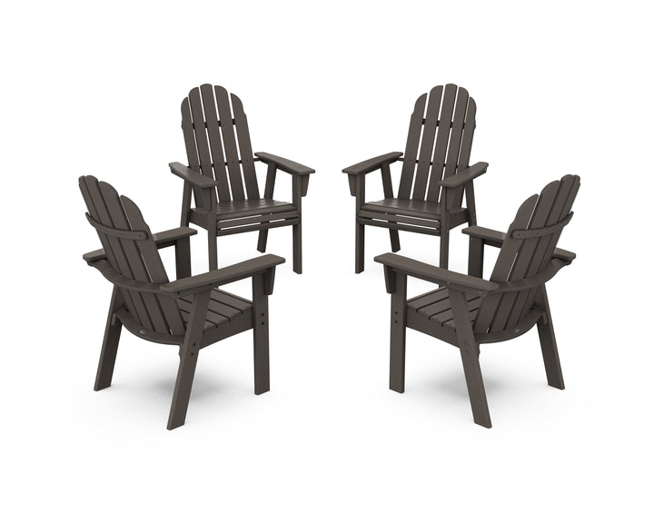 POLYWOOD® Vineyard 4-Piece Curveback Upright Adirondack Conversation Set