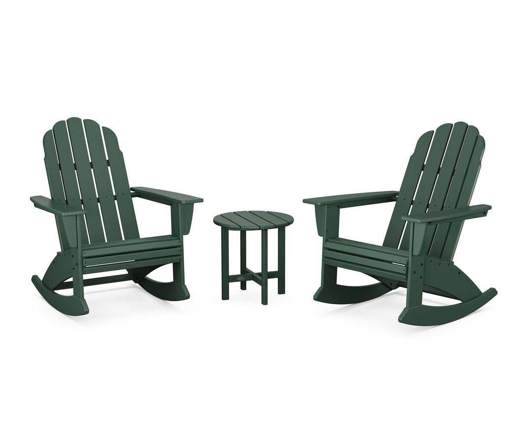 POLYWOOD® Vineyard Curveback 3-Piece Adirondack Rocking Chair Set