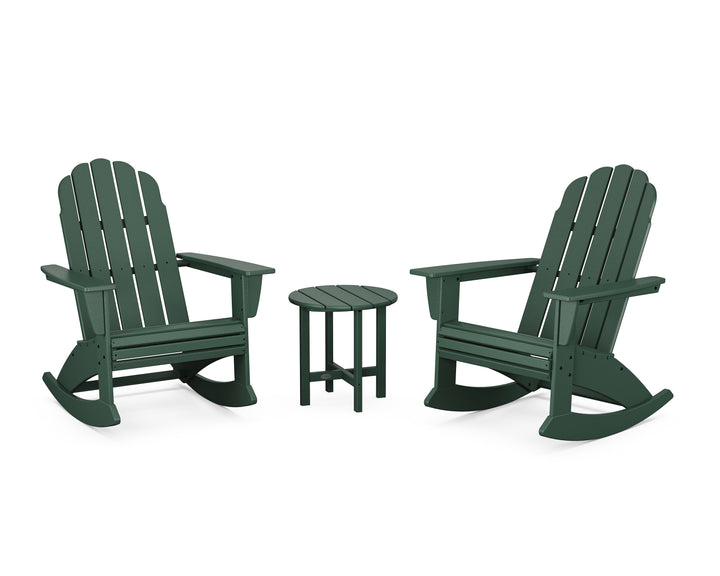 POLYWOOD® Vineyard Curveback 3-Piece Adirondack Rocking Chair Set