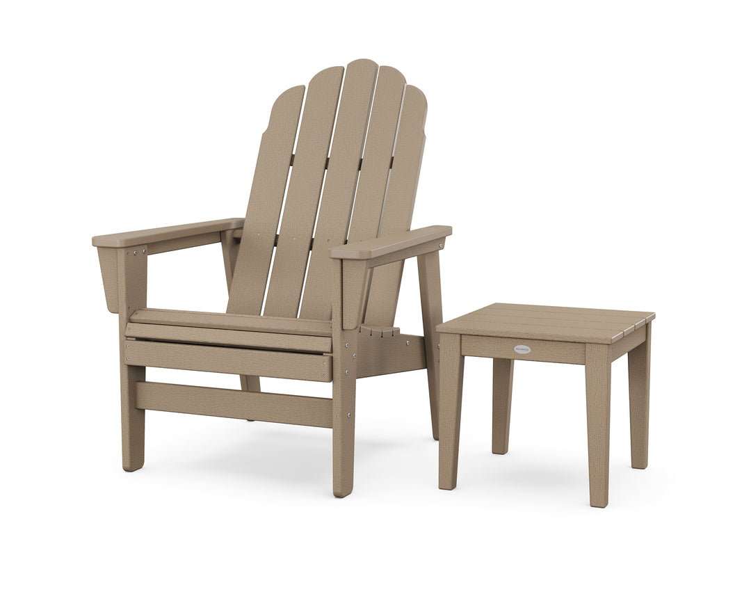 POLYWOOD® Vineyard Grand Upright Adirondack Chair with Side Table