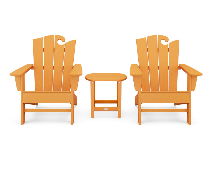 POLYWOOD® Wave 3-Piece Adirondack Set with The Ocean Chair