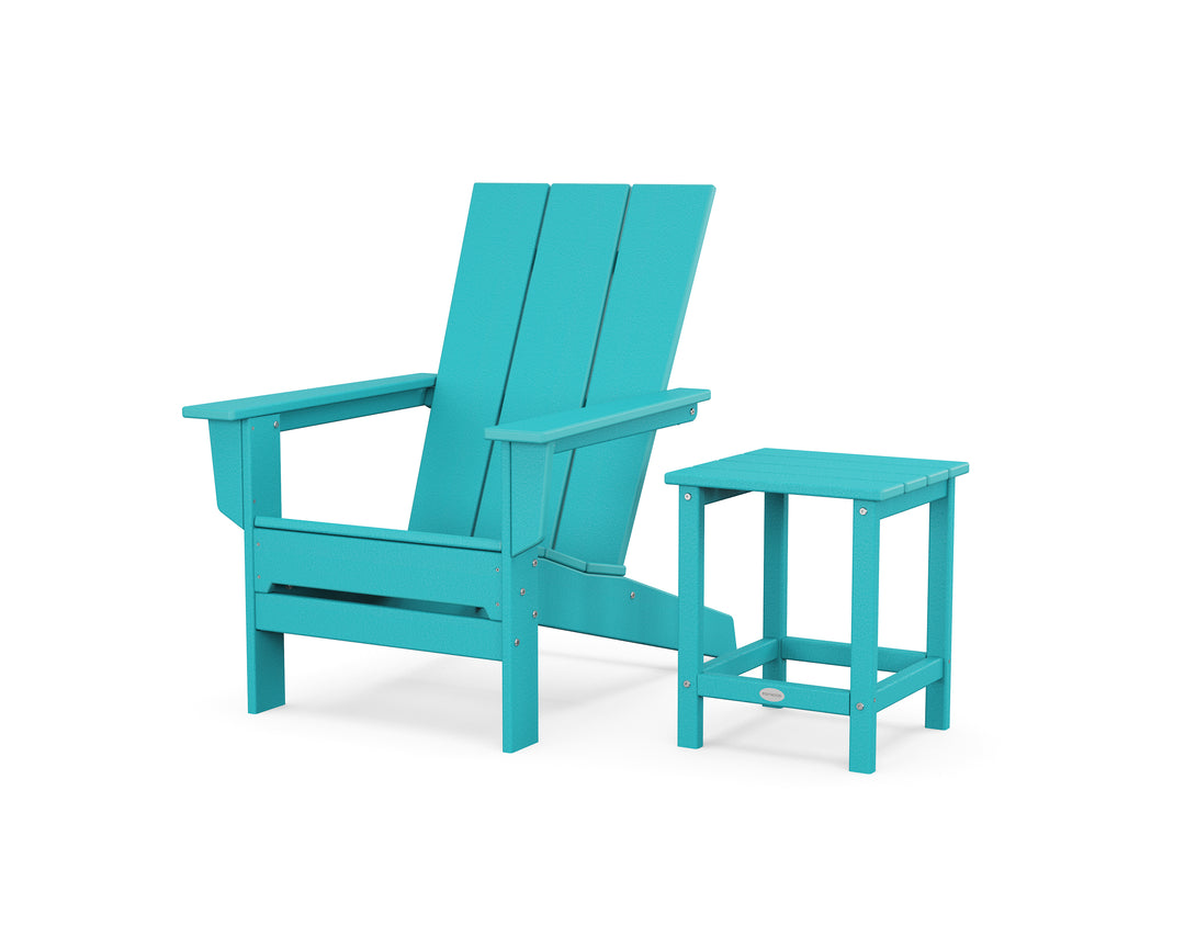 POLYWOOD® Modern Studio Adirondack Chair with Side Table