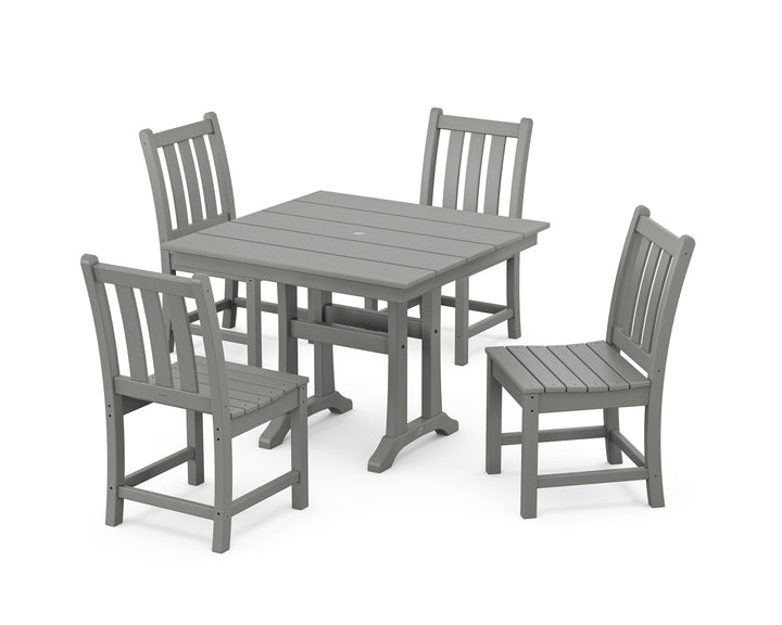 POLYWOOD® Traditional Garden 5-Piece Farmhouse Trestle Dining Set