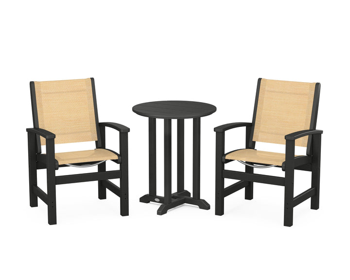 POLYWOOD® Coastal 3-Piece Round Bistro Dining Set