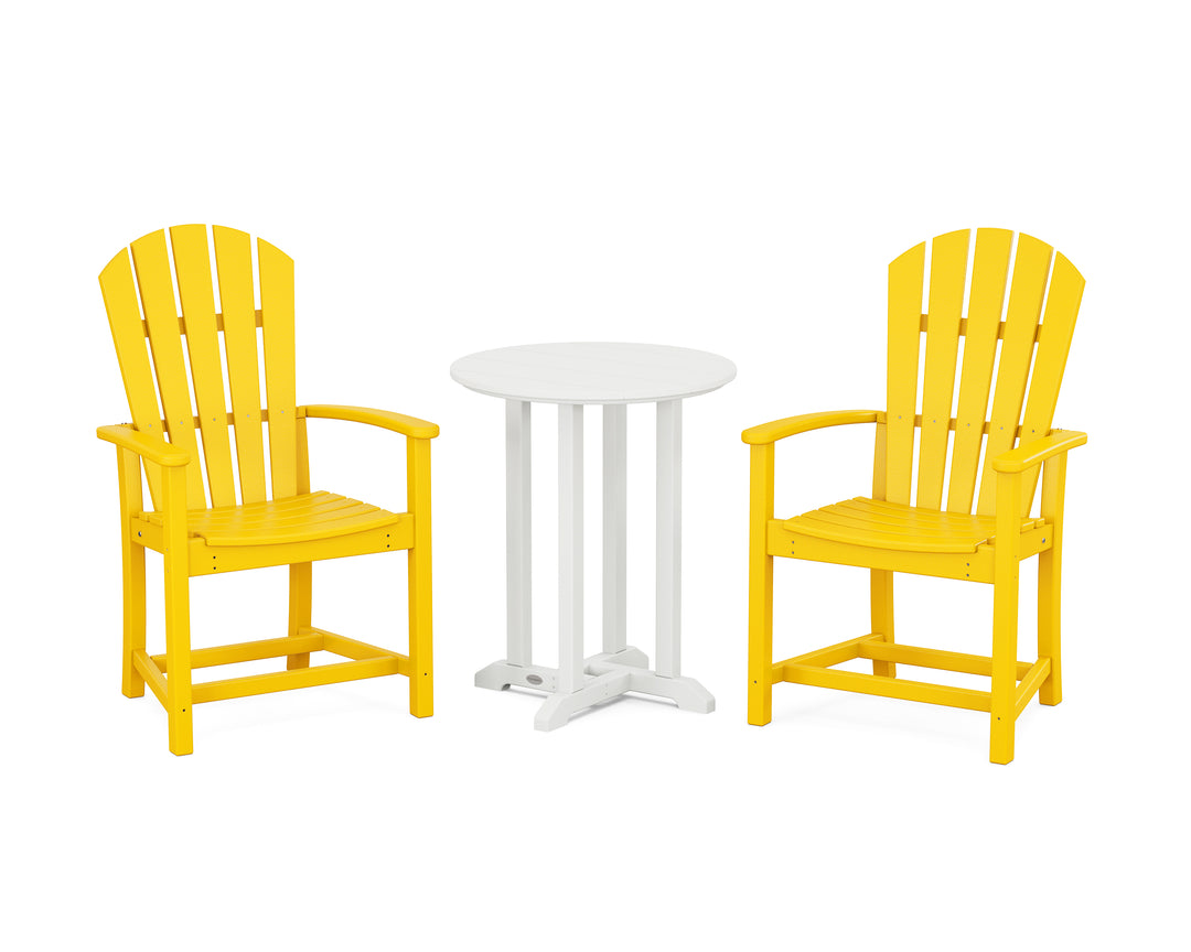 POLYWOOD® Palm Coast 3-Piece Round Farmhouse Bistro Dining Set