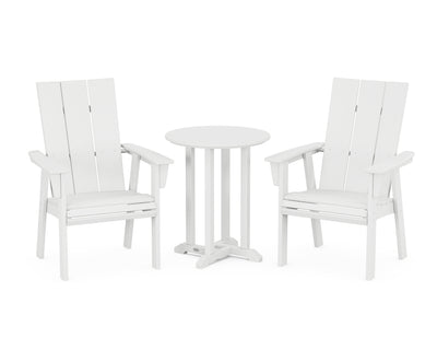 Modern Curveback Adirondack 3-Piece Round Bistro Dining Set