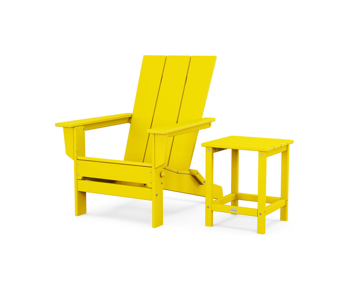 POLYWOOD® Modern Studio Folding Adirondack Chair with Side Table
