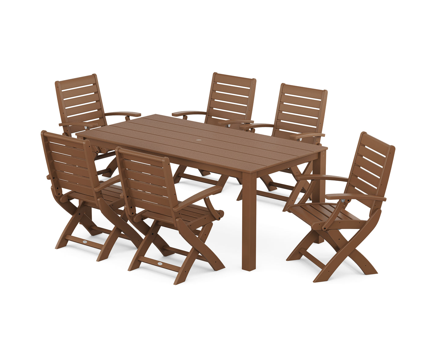 Signature Folding Chair 7-Piece Parsons Dining Set