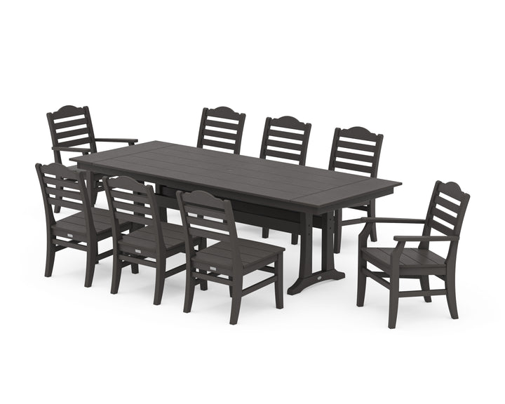 POLYWOOD® Savannah 9-Piece Farmhouse Dining Set with Trestle Legs