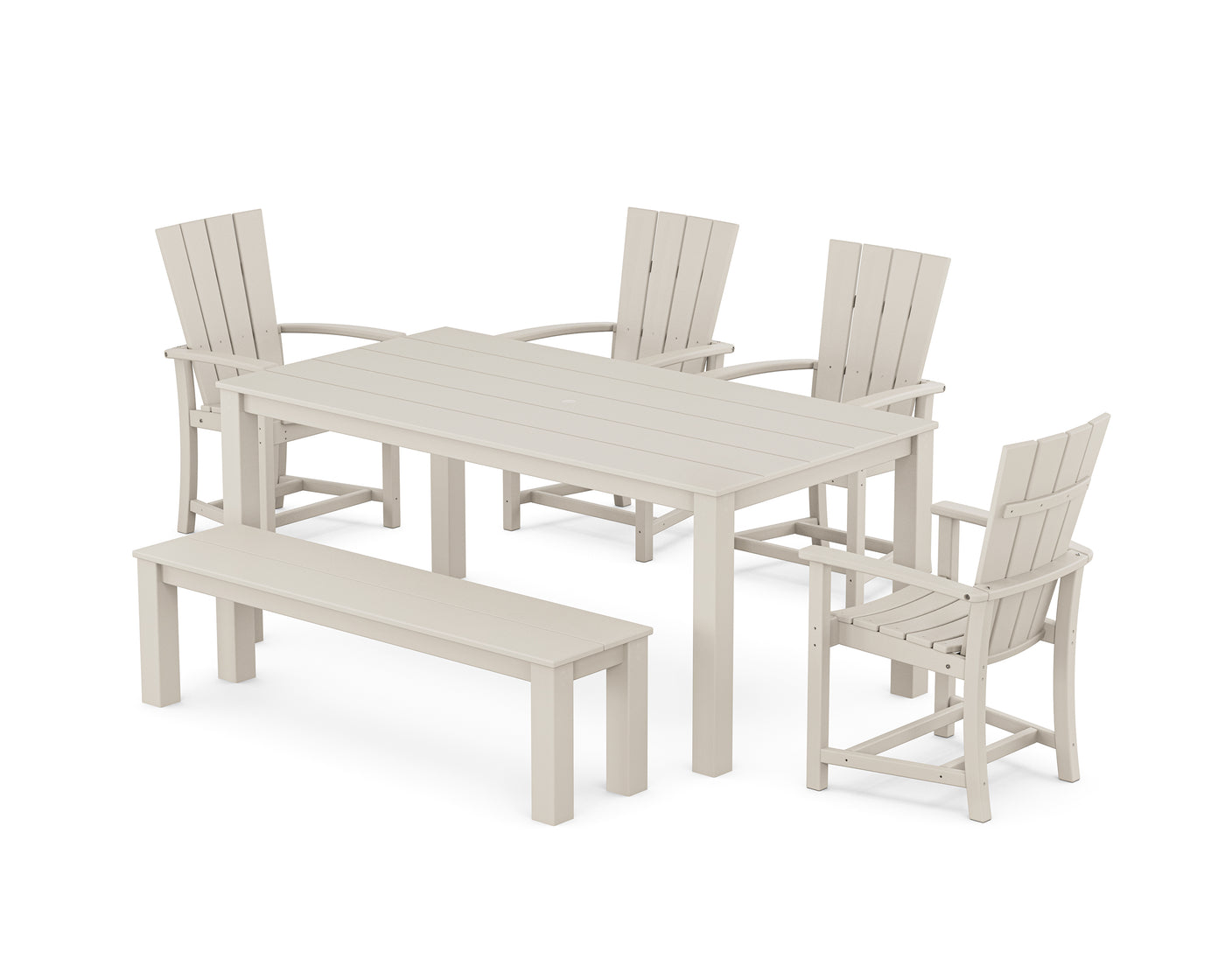 Quattro 6-Piece Parsons Dining Set with Bench