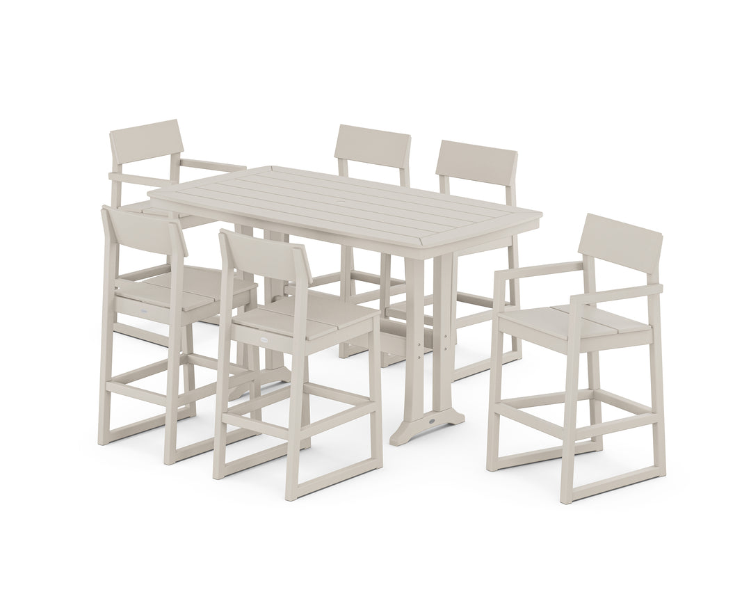 POLYWOOD® EDGE 7-Piece Bar Set with Trestle Legs