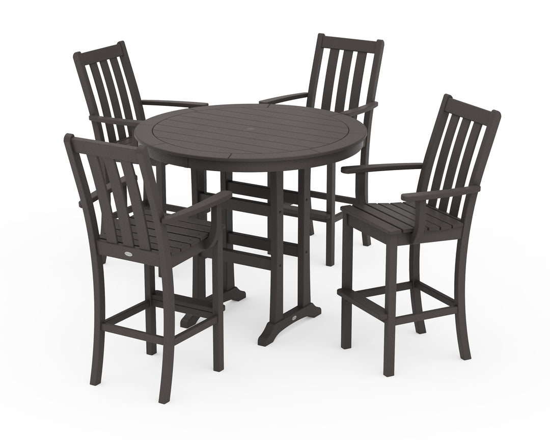 POLYWOOD® Vineyard 5-Piece Round Bar Set