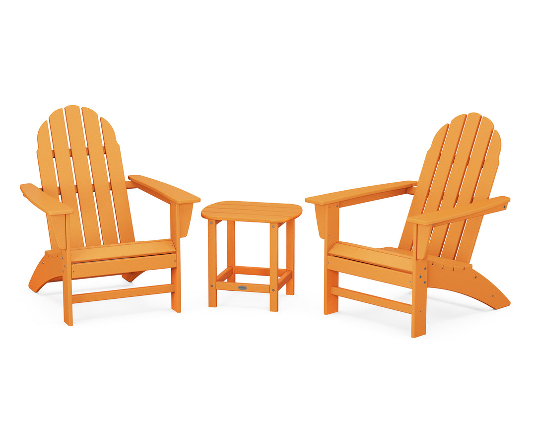 POLYWOOD® Vineyard 3-Piece Adirondack Set with South Beach 18" Side Table