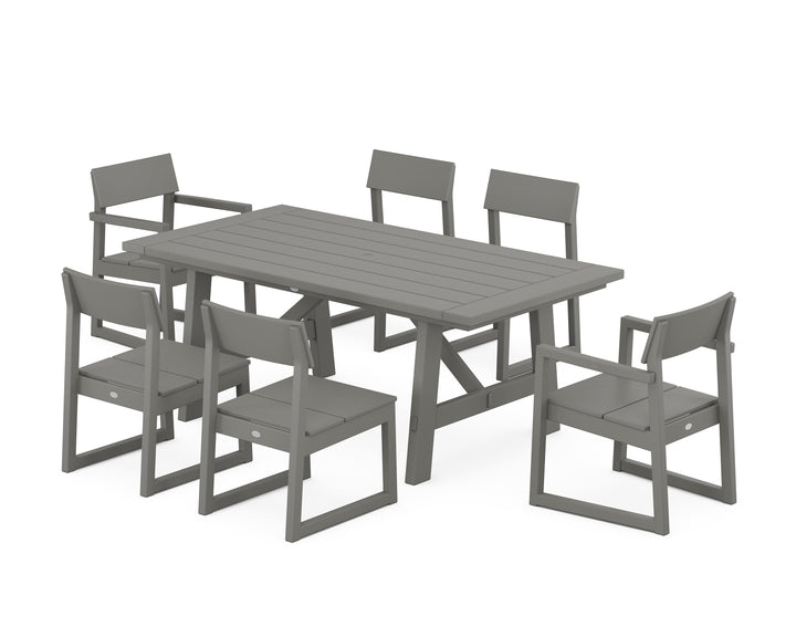 POLYWOOD® EDGE 7-Piece Rustic Farmhouse Dining Set