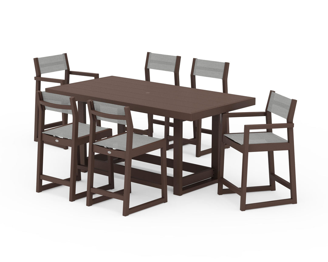 POLYWOOD® EDGE Sling 7-Piece Counter Table Set