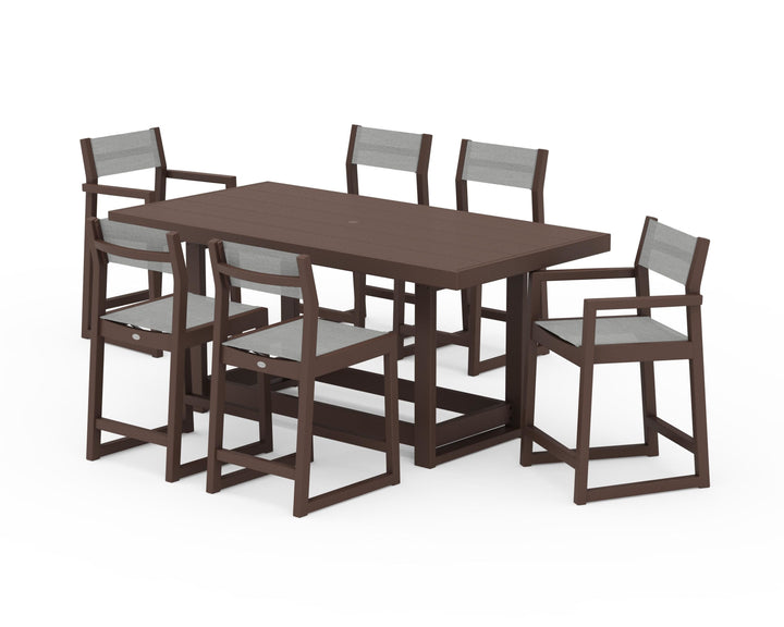 POLYWOOD® EDGE Sling 7-Piece Counter Table Set