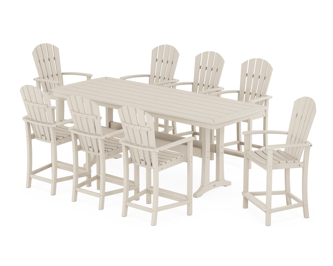 POLYWOOD® Palm Coast 9-Piece Counter Set with Trestle Legs