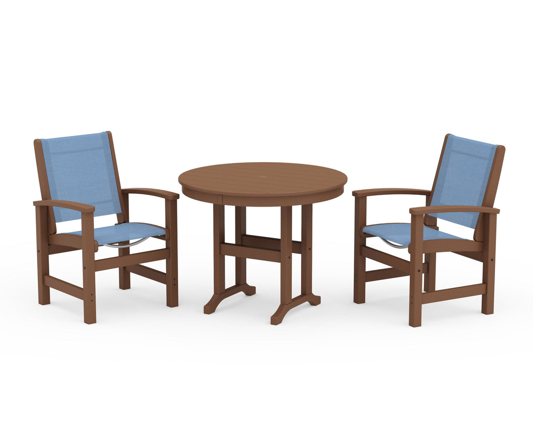 POLYWOOD® Coastal 3-Piece Round Dining Set