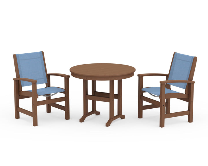 POLYWOOD® Coastal 3-Piece Round Dining Set