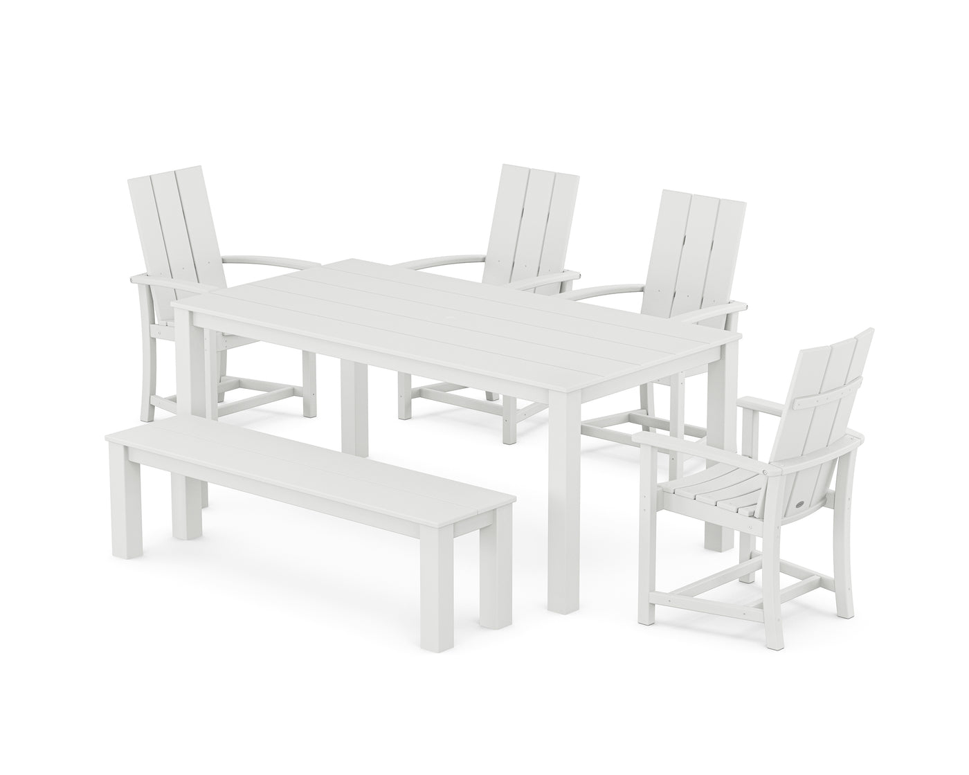 Modern Adirondack 6-Piece Parsons Dining Set with Bench