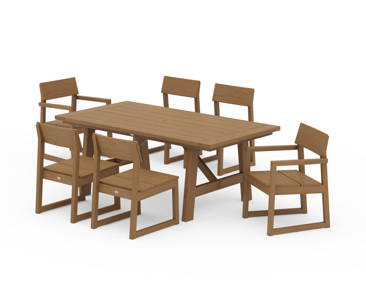 POLYWOOD® EDGE 7-Piece Rustic Farmhouse Dining Set