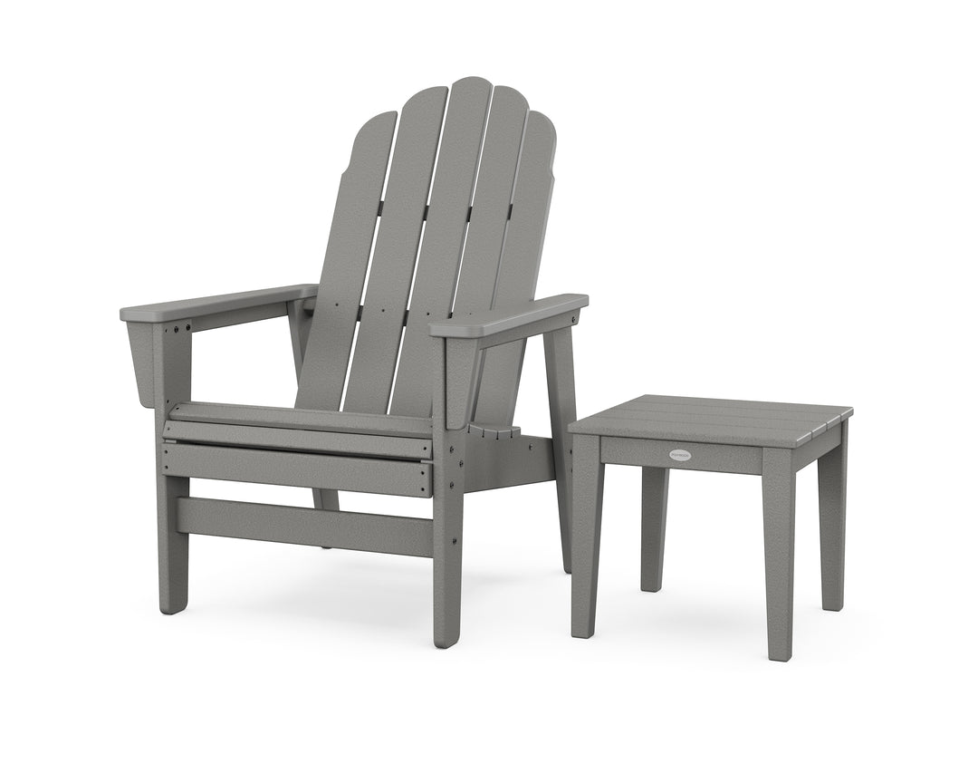 POLYWOOD® Vineyard Grand Upright Adirondack Chair with Side Table