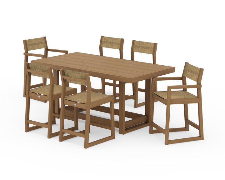 POLYWOOD® EDGE Sling 7-Piece Counter Table Set