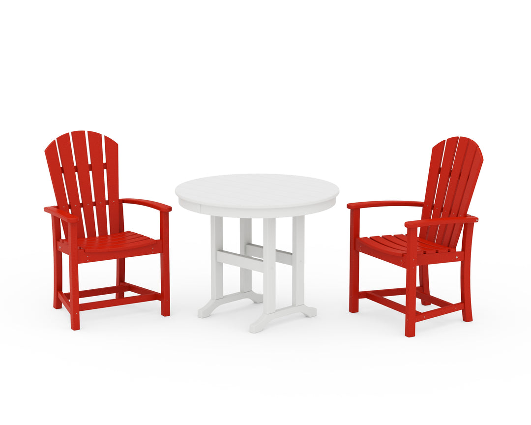 POLYWOOD® Palm Coast 3-Piece Round Farmhouse Dining Set