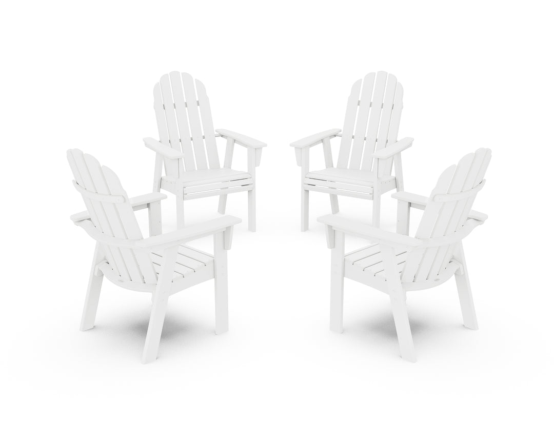 POLYWOOD® Vineyard 4-Piece Curveback Upright Adirondack Conversation Set