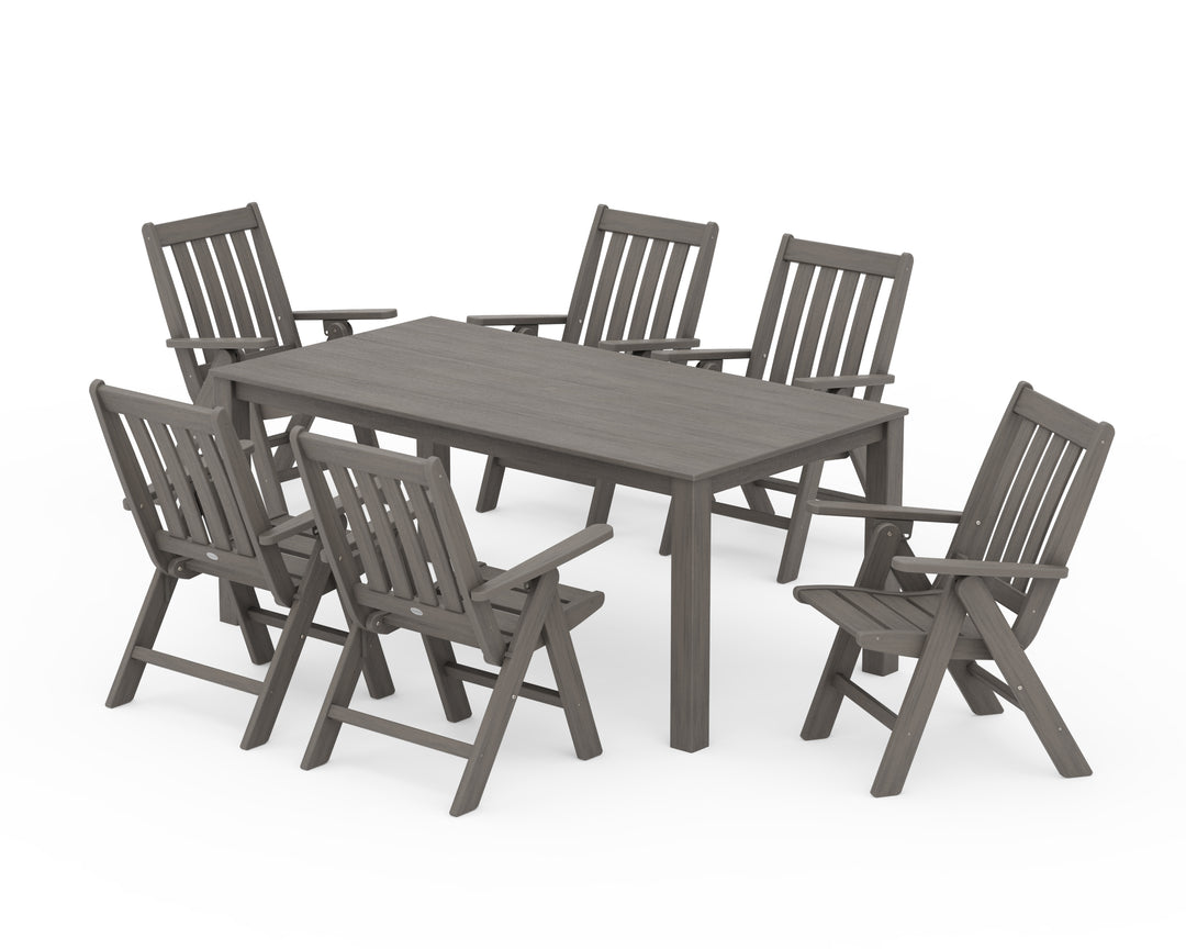 POLYWOOD® Vineyard Folding Chair 7-Piece Parsons Dining Set