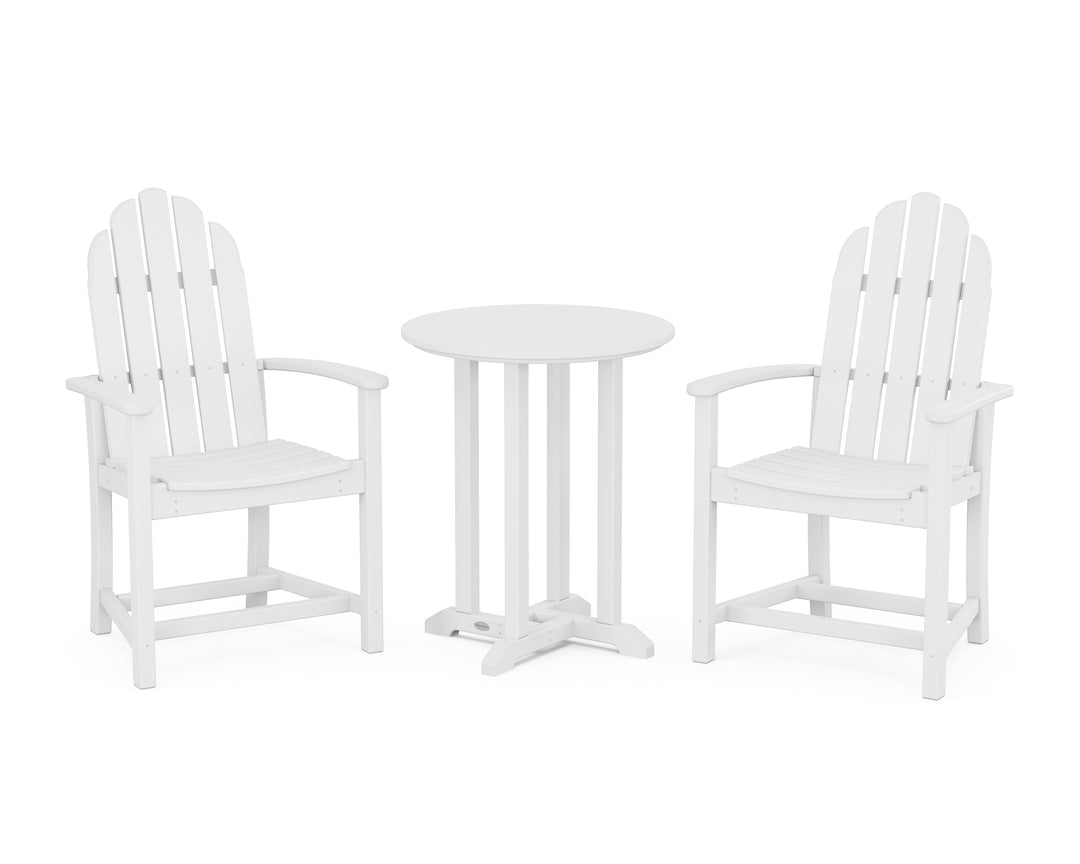 POLYWOOD® Classic Adirondack 3-Piece Round Bistro Dining Set