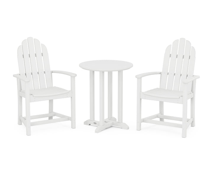 POLYWOOD® Classic Adirondack 3-Piece Round Bistro Dining Set