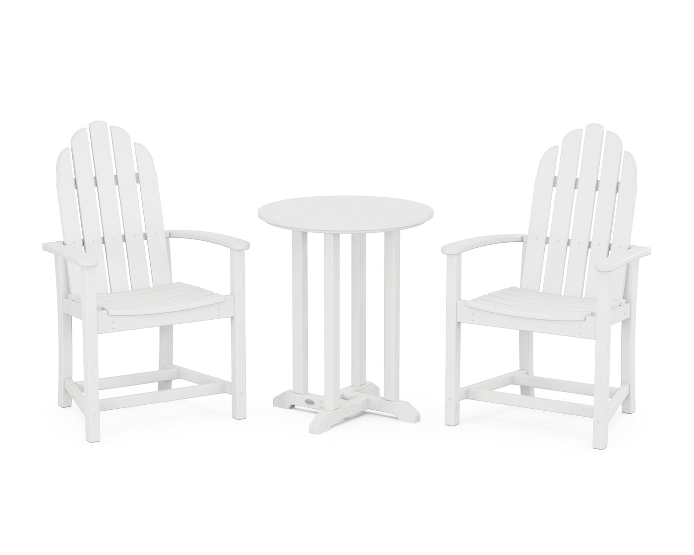 Classic Adirondack 3-Piece Round Bistro Dining Set