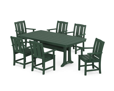 Mission Arm Chair 7-Piece Dining Set with Trestle Legs