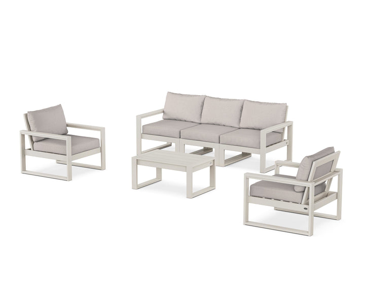 POLYWOOD® EDGE Sectional 4-Piece Deep Seating Set with Sofa