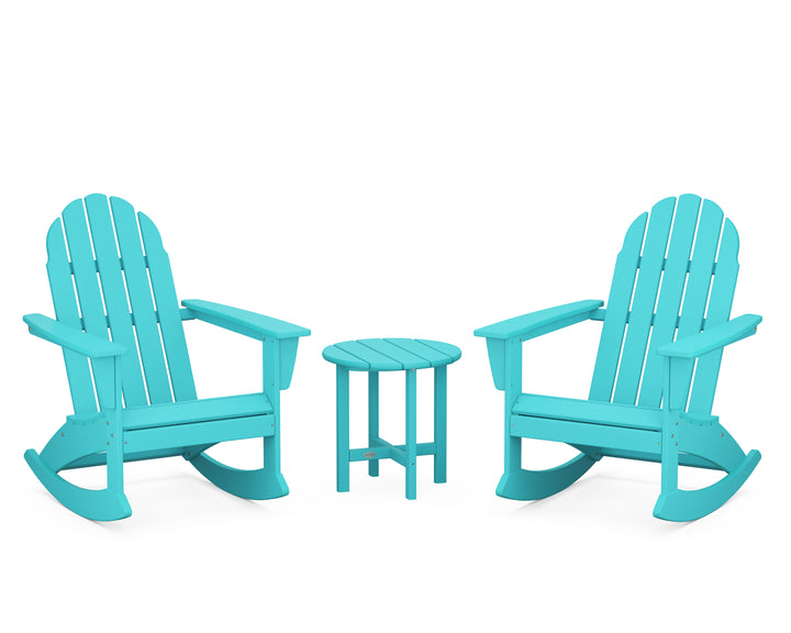 POLYWOOD® Vineyard 3-Piece Adirondack Rocking Chair Set