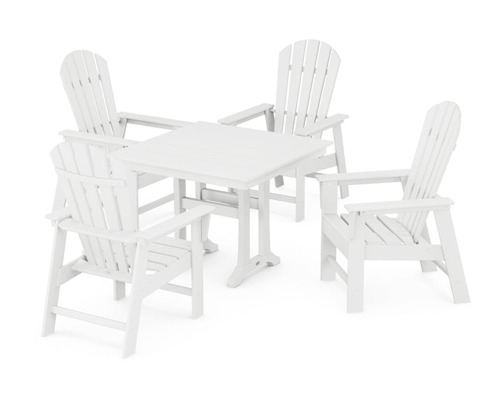 POLYWOOD® South Beach 5-Piece Farmhouse Dining Set With Trestle Legs