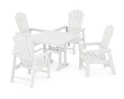 South Beach 5-Piece Farmhouse Dining Set With Trestle Legs