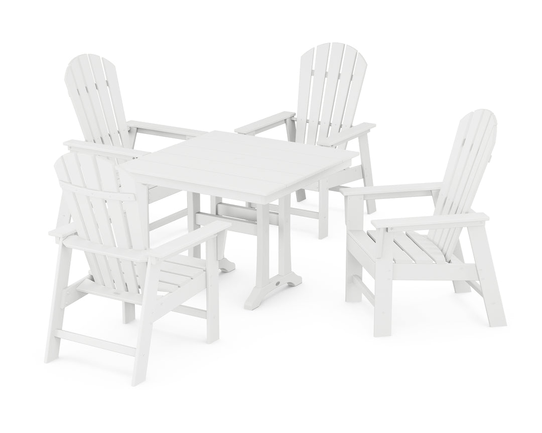 POLYWOOD® South Beach 5-Piece Farmhouse Dining Set With Trestle Legs