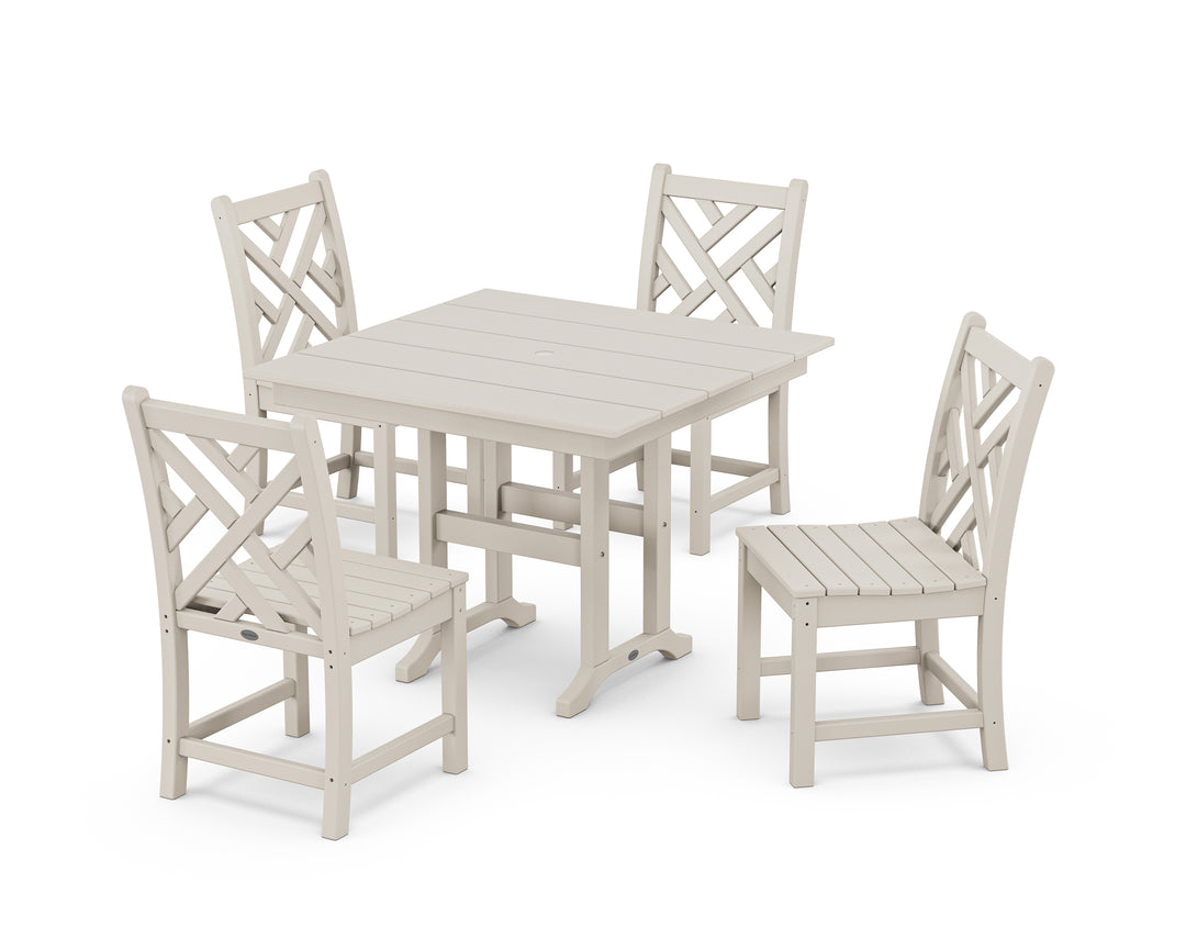 POLYWOOD® Chippendale Side Chair 5-Piece Farmhouse Dining Set