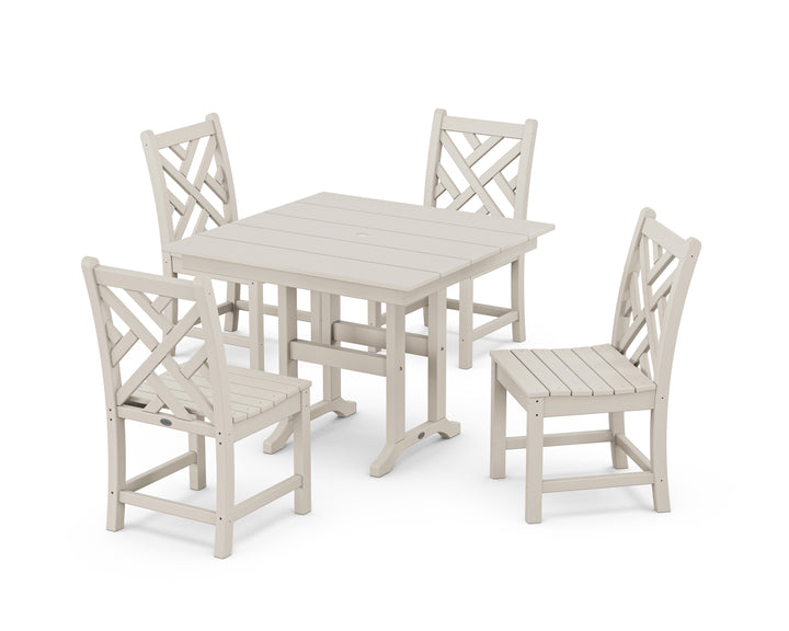 POLYWOOD® Chippendale Side Chair 5-Piece Farmhouse Dining Set