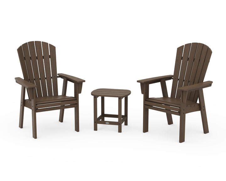 POLYWOOD® Nautical 3-Piece Curveback Upright Adirondack Chair Set