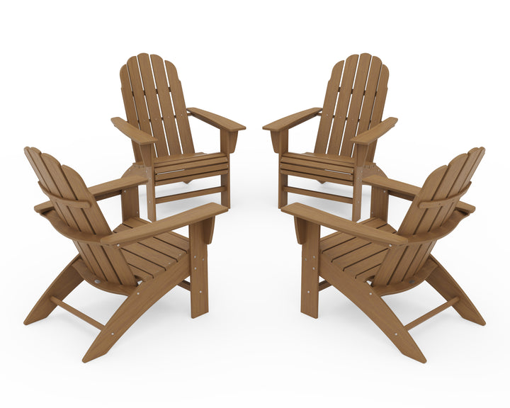 POLYWOOD® 4-Piece Vineyard Curveback Adirondack Chair Conversation Set