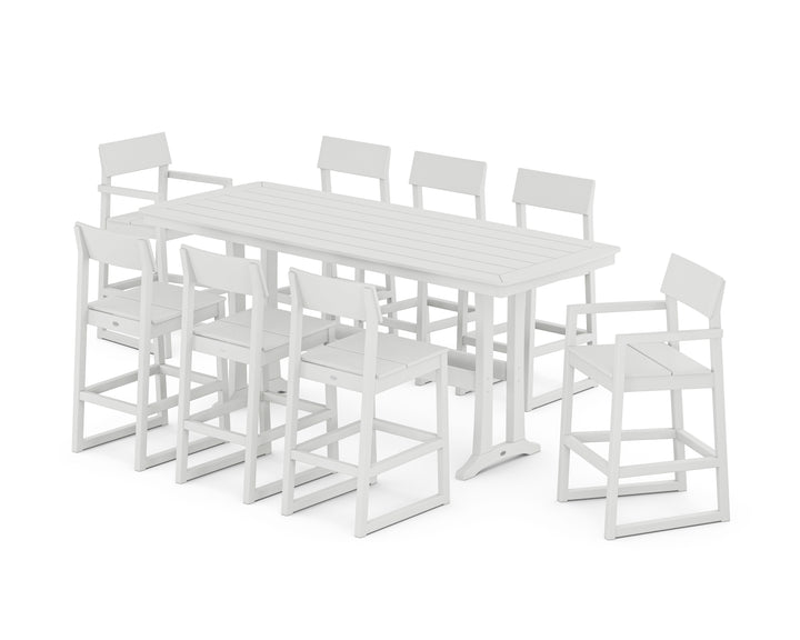 POLYWOOD® EDGE 9-Piece Bar Set with Trestle Legs