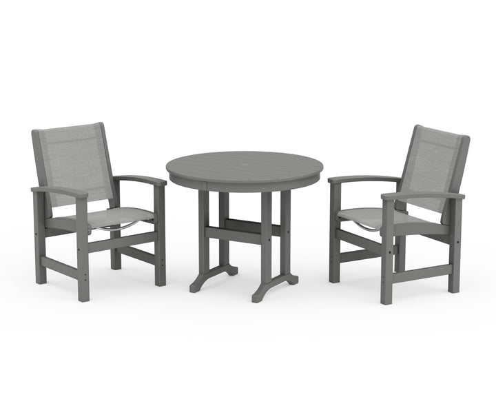 POLYWOOD® Coastal 3-Piece Round Dining Set