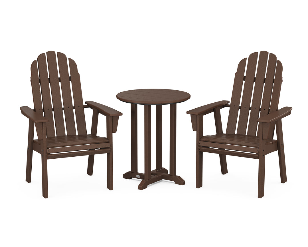 POLYWOOD® Vineyard Adirondack 3-Piece Round Bistro Dining Set