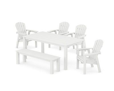 Seashell 6-Piece Parsons Dining Set with Bench